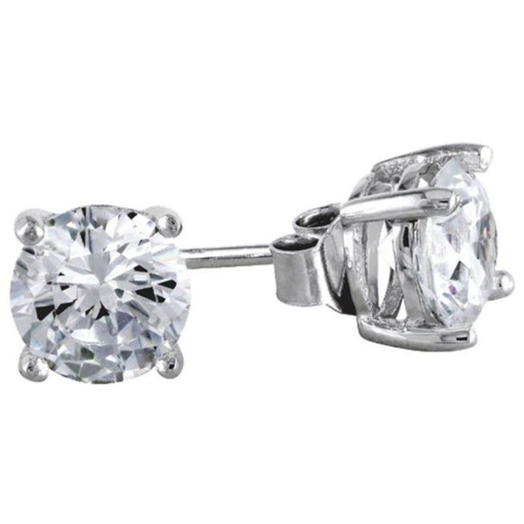Giamond Jewelry - 1.5 carats 6mm Hypoallergenic Best gift Unisex round brilliant cut stud earrings